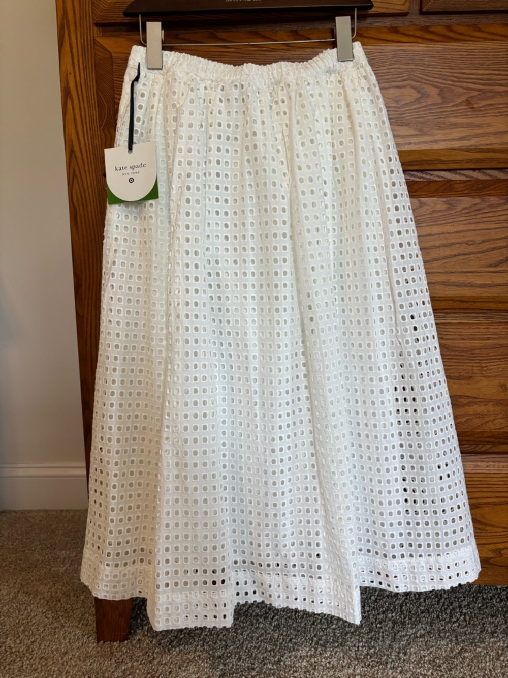 BRAND NEW with tags! Kate Spade X Target White Eyelet A-Line Midi Skirt